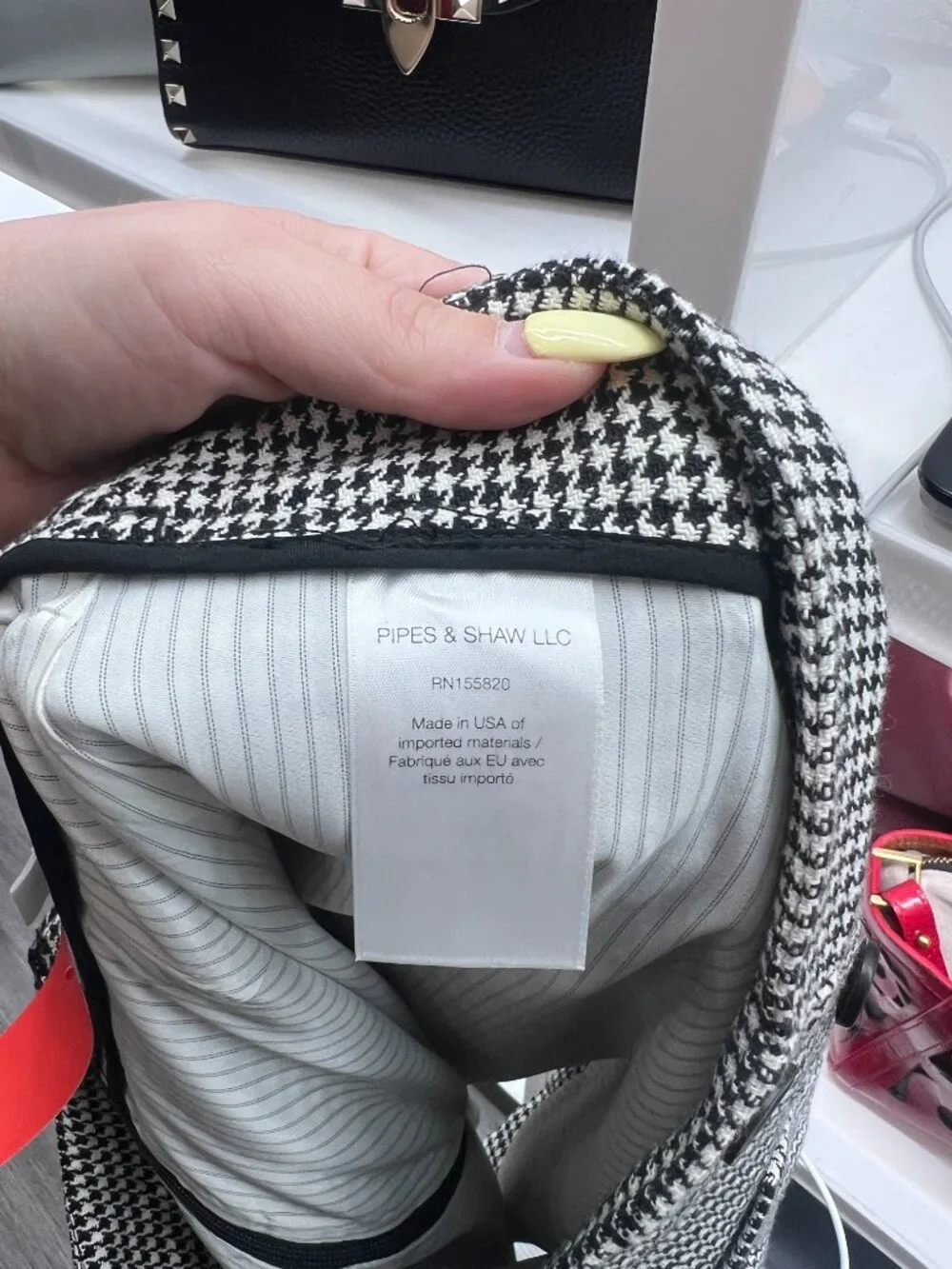 $395 Veronica Beard Black White Houndstooth Monroe Button Skirt size 4 - Picture 9 of 11
